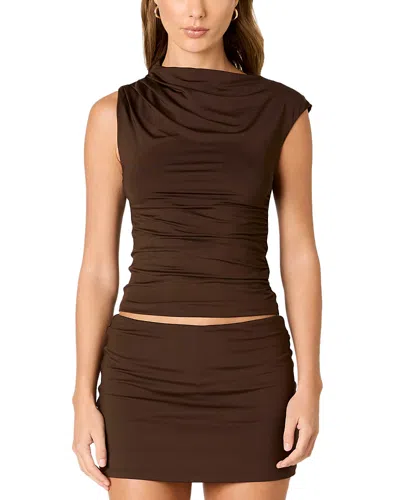 Nia Marge Asymmetric Top In Brown