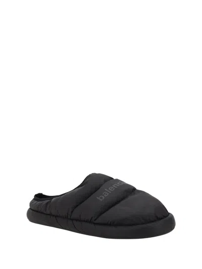 Balenciaga Polyamide And Fleece Alaska Slipper Shoes
