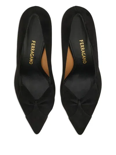 Ferragamo High-heeled Pumps With Pointed Toe And Slender Heel In Black