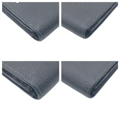 Pre-owned Cartier Black Leather Long Wallet (bi-fold) ()