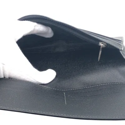 Pre-owned Cartier Black Leather Long Wallet (bi-fold) ()