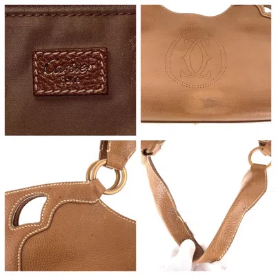 Pre-owned Cartier Brown Leather Handbag Shoulder Bag ()