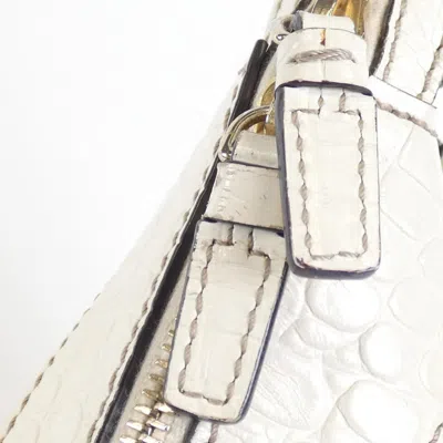 Pre-owned Celine Beige White Canvas Shoulder Bag ()