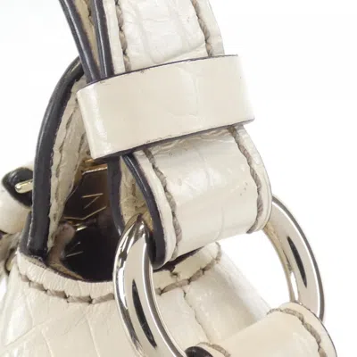 Pre-owned Celine Beige White Canvas Shoulder Bag ()