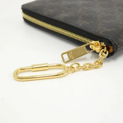 Pre-owned Celine Black Canvas Coin Purse/coin Case ()