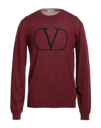 Valentino Garavani Man Sweater Plum Size 44 Virgin Wool