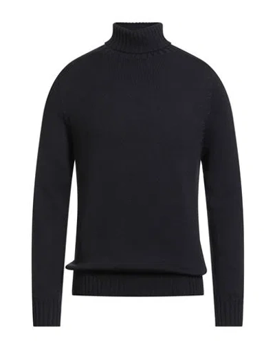 Dondup Man Turtleneck Midnight Blue Size 40 Wool