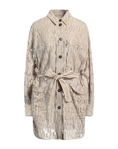 T Coat T_coat Woman Shirt Taupe Size 10 Cotton, Polyamide