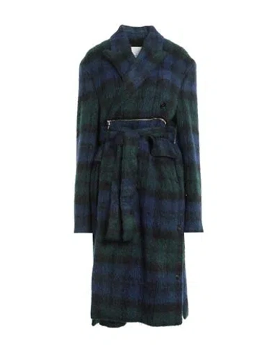 Setchu Woman Coat Blue Size 2 Virgin Wool, Wool, Mohair Wool, Alpaca Wool, Polyamide