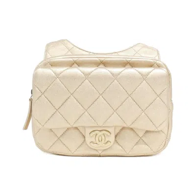 Pre-owned Chanel Gold Ivory Leather Backpack ()