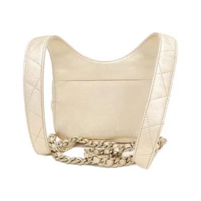 Pre-owned Chanel Gold Ivory Leather Backpack ()