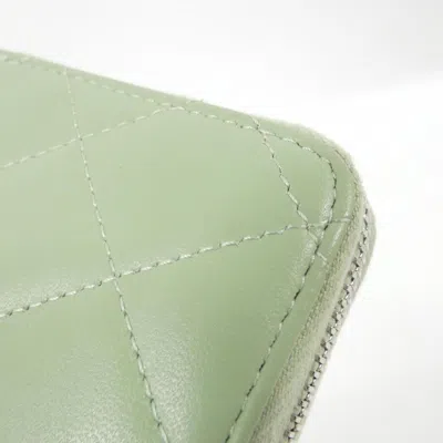 Pre-owned Chanel Green Leather Coin Purse/coin Case ()