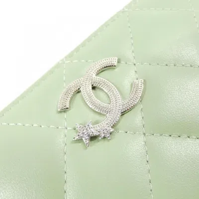 Pre-owned Chanel Green Leather Coin Purse/coin Case ()