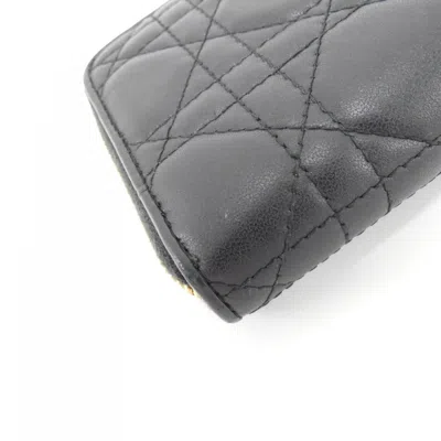 Pre-owned Dior Christian  Black Leather Long Wallet (bi-fold) ()