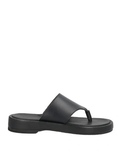 Attachment Woman Thong Sandal Black Size 8-10 Leather