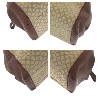 Pre-owned Coach Beige Brown Canvas Handbag Shoulder Bag ()