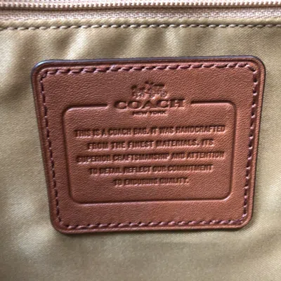 Pre-owned Coach Beige Brown Canvas Handbag Shoulder Bag ()