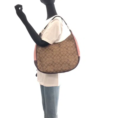 Pre-owned Coach Beige Multi-color Leather Shoulder Bag ()