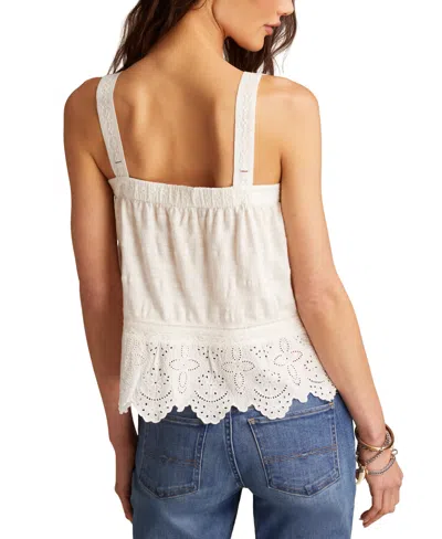 Lucky Brand Women's Embroidered Cotton Sleeveless Top