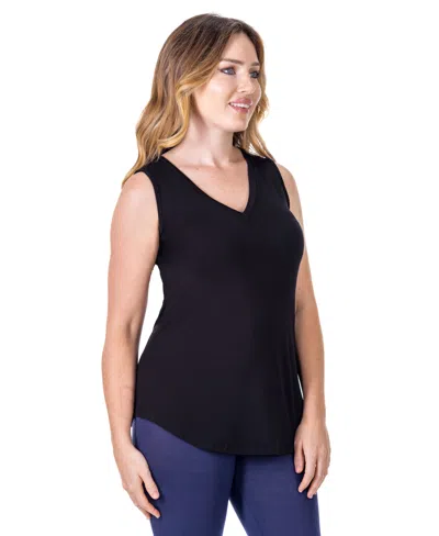 24seven Comfort Apparel V-neck Sleeveless Maxi Dress With Belt In Black