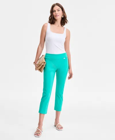 Inc International Concepts Women's Tummy-control Pull-on Capri Pants, Created For Macy's In Green