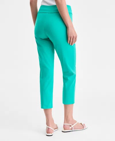 Inc International Concepts Women's Tummy-control Pull-on Capri Pants, Created For Macy's In Green