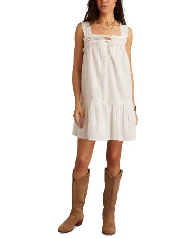 Lucky Brand Women's Lace-trim Cotton Sleeveless Mini Dress