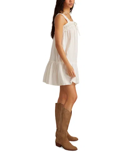Lucky Brand Women's Lace-trim Cotton Sleeveless Mini Dress