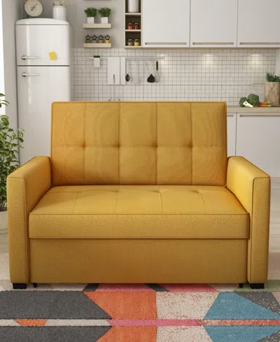 Gold Sparrow 51" Polyester Chandler Convertible Loveseat Bed, Created For Macy's