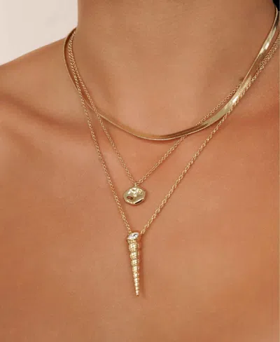 Ettika Saint Tropez Shell Charm Layered Necklace In Gold