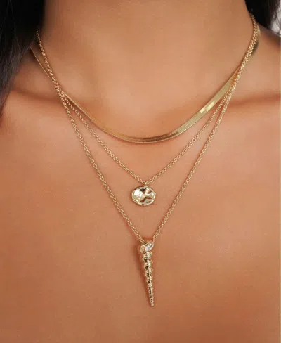 Ettika Saint Tropez Shell Charm Layered Necklace In Gold