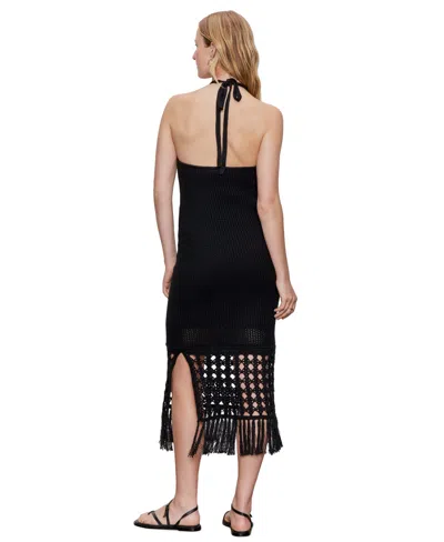 Sanctuary Women's Promenade Cotton Crochet Fringe-hem Dress In Black