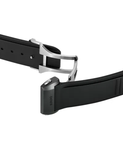 Rado Unisex Swiss Automatic True Square Skeleton Black Rubber Strap Watch 38mm