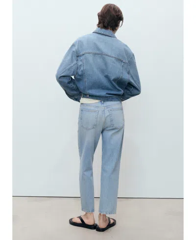 Mango Straight Leg Jeans In Blue