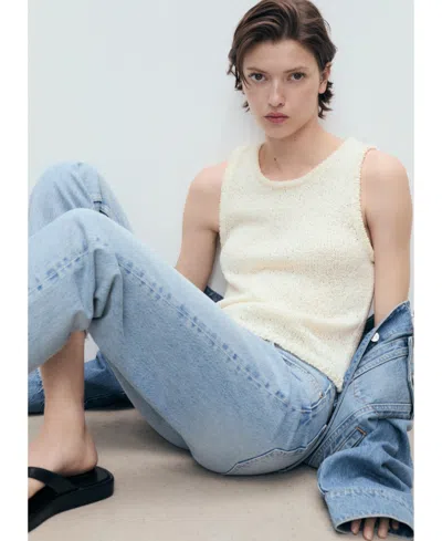 Mango Straight Leg Jeans In Blue