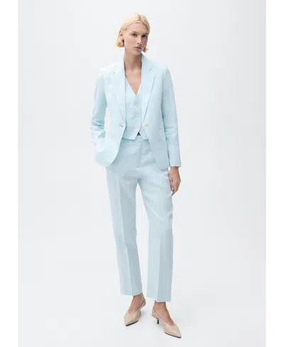 Mango Women's Linen Suit Vest In Blue