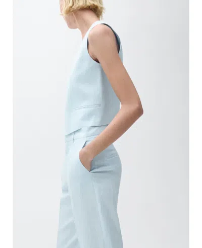 Mango Women's Linen Suit Vest In Blue