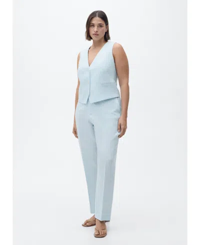 Mango Women's Linen Suit Vest In Blue