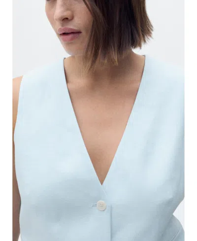 Mango Women's Linen Suit Vest In Blue
