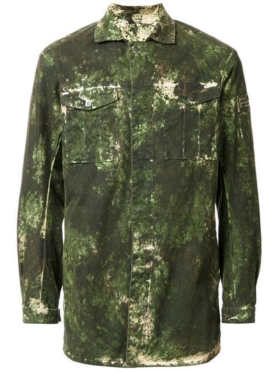 11 By Boris Bidjan Saberi Washed Camouflage Print Jacket In Green