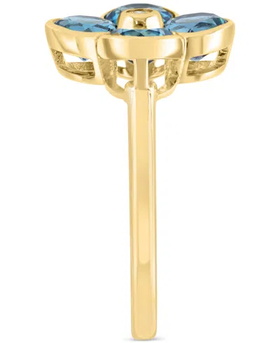 Effy Collection Effy Citrine (2-1/6 Ct. T.w.) & Diamond Accent Flower Statement Ring In 14k Yellow Gold (also In Blu