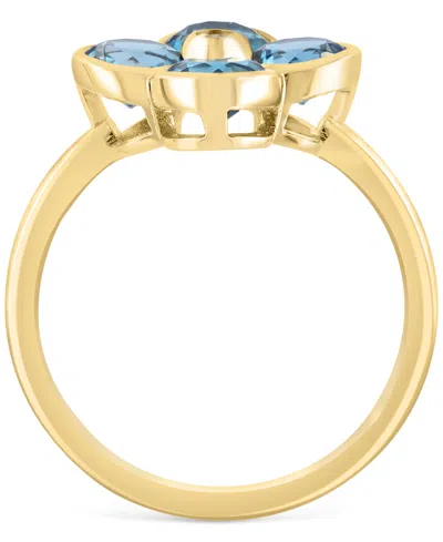 Effy Collection Effy Citrine (2-1/6 Ct. T.w.) & Diamond Accent Flower Statement Ring In 14k Yellow Gold (also In Blu