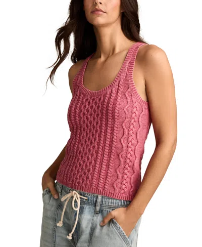 Lucky Brand Women's Cable-knit Cotton Sweater Tank Top