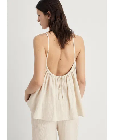 Mango Pyjama Top Beige