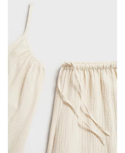 Mango Pyjama Top Beige