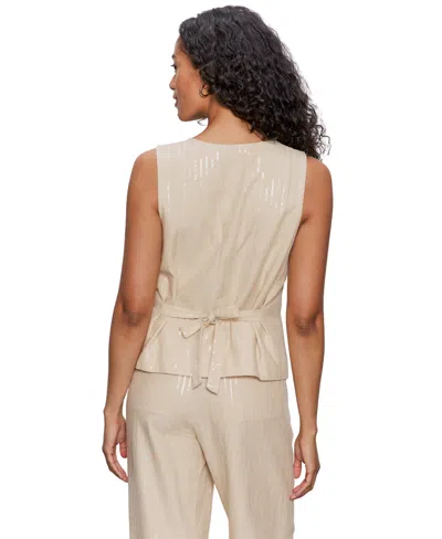 Sanctuary Sequin Relaxed Modern Vest Jacket In Neutral