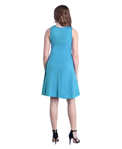 24seven Comfort Apparel Petite Sleeveless A-line Fit And Flare Skater Dress