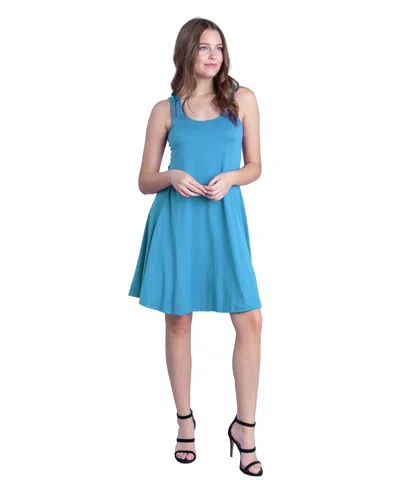 24seven Comfort Apparel Petite Sleeveless A-line Fit And Flare Skater Dress