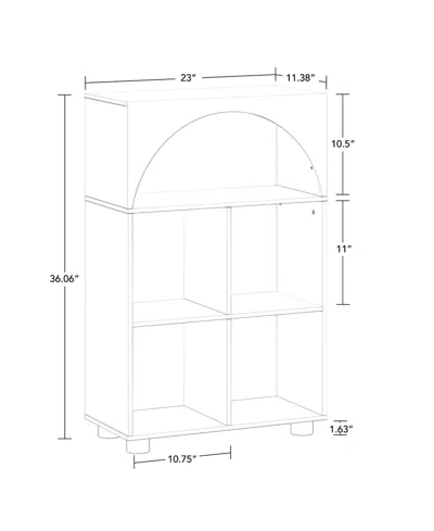 Sourcing Solutions Arched 23" Solid Wood 4 Cubby Entryway Shoe Rack Storage Organizer Cabinet