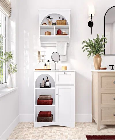 Sourcing Solutions 31.25" Solid Wood Bristol Single Door Arched Bathroom And Laundry Storage Cabinet